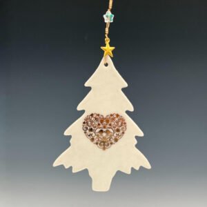 evergreen tree ornament, white
